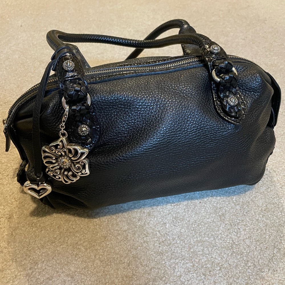 Brighton Black and Silver Textured Leather Purse